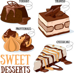 Sweet desserts Royalty Free Vector Image - VectorStock