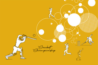 abstract colorful pattern with batsman and bowler vector image
