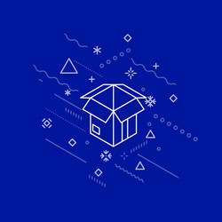 abstract open container box vector image