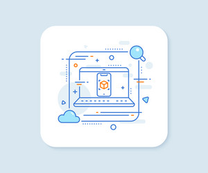 augmented reality phone line icon vr simulation vector image