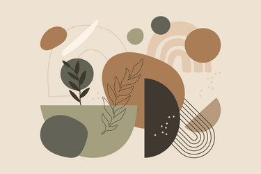 boho style composition with abstract shapes vector image