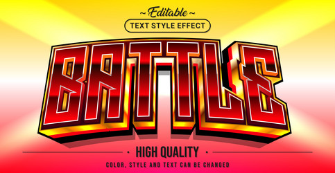 editable text style effect - battle vector image