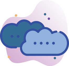 isolated cloud computing line fill block style vector image