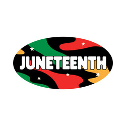 juneteenth typography script word white background vector image