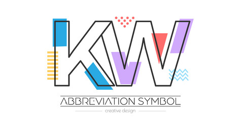 letters k and w merging of two initials vector image