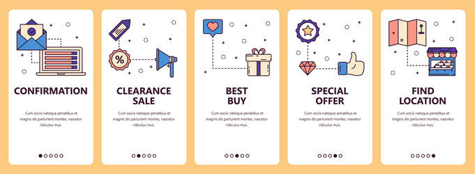 line art web and mobile app template set vector image