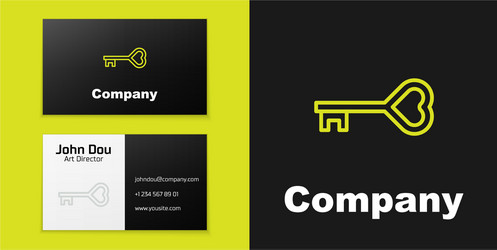 logotype line key in heart shape icon isolated vector image