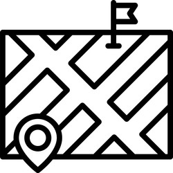 pin and flag on map icon location vector image