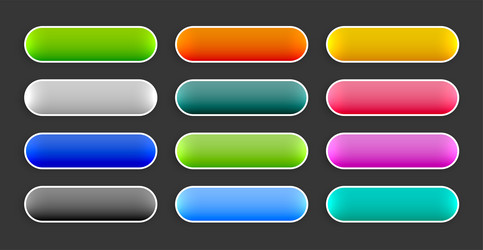 set of rectangle shape web button element sign vector image