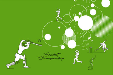 abstract colorful pattern with batsman and bowler vector image