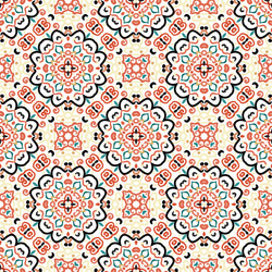 floral pattern blue brown curve elements vector image