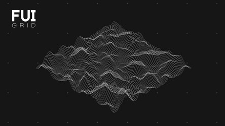 fui gui 3d landscape scan grid abstract vector image