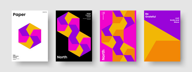 geometric report layout abstract brochure design vector image