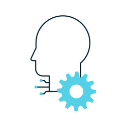 human brain and ai for smart problem solving icon vector image