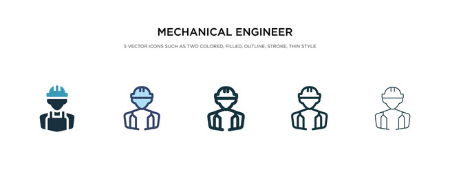 mechanical engineer icon in different style two vector image
