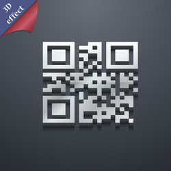 qr code icon symbol 3d style trendy modern design vector image