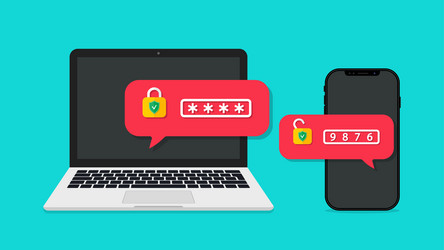 two step of authentication with password vector image
