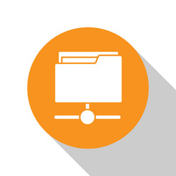 white ftp folder icon isolated on background vector image