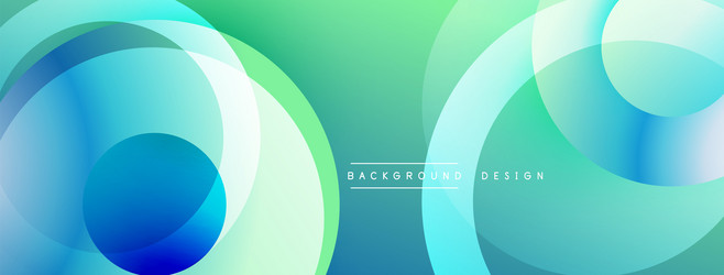 abstract circles overlap creating vibrant teal vector image