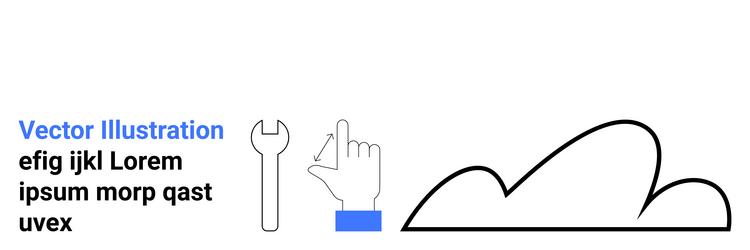 abstract hand gesture with wrench and cloud vector image