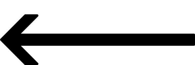 black simple arrow pointing to left on white vector image