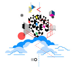 cloud computing services technology metaphor web vector image