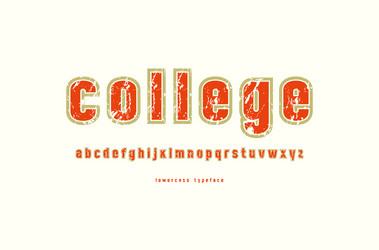 decorative lowercase sans serif font with contour vector image