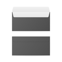 dl envelopes mockup front and back view vector image