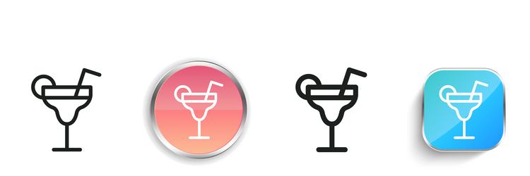 drink icon thin linear regular and button style vector image