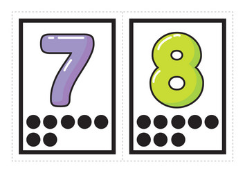 flash card collection for numbers vector image