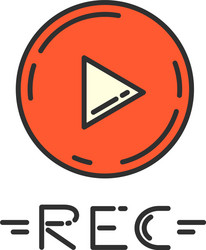 flat icon of record button suitable for menus vector image