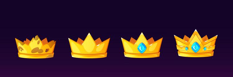 gold crown icon for game ui level rank design vector image