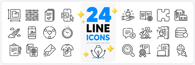 icons set of binary code vacancy and certificate vector image