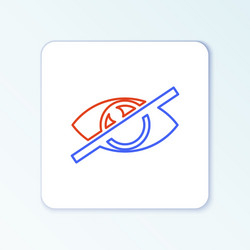 line invisible or hide icon isolated on white vector image