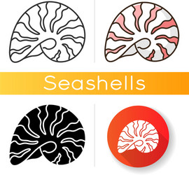 Triton trumpet shell black glyph icon Royalty Free Vector