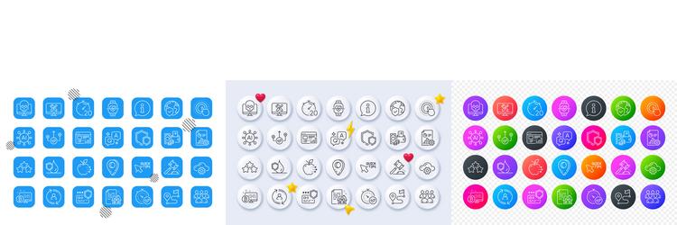 report group and fast verification line icons vector image