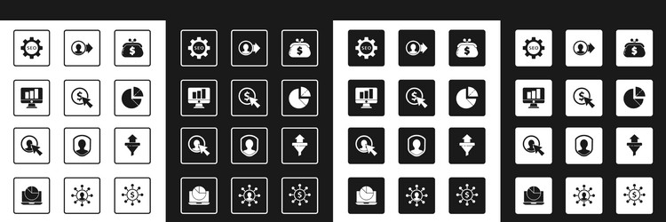 set wallet with dollar cursor and coin monitor vector image