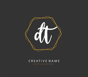 d t dt initial letter handwriting and signature vector image