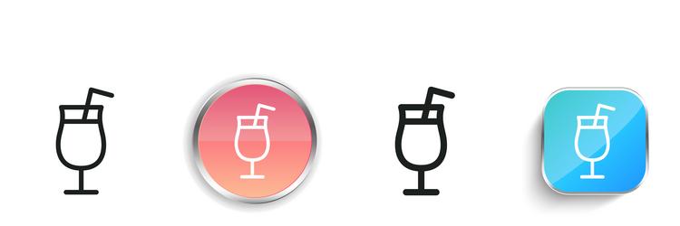 drink icon thin linear regular and button style vector image