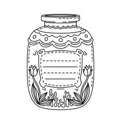 flower porcelain vase kids memo note template Vector Image