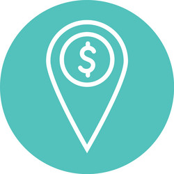 isolated dollar mark line and block style icon vector image