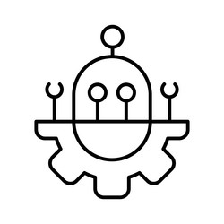 robot automation system outline icon vector image