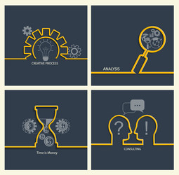 set of business concepts vector image