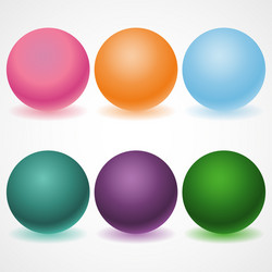 set of multicolored spheres with shadows vector image