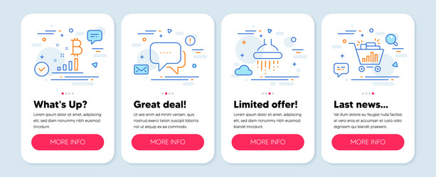 set technology icons such as bitcoin graph vector image