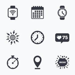 smart watch mechanical clock time and timer vector image