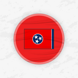 tennessean flag in a circular emblem design vector image