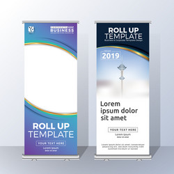 Vertical Banner Stand Template Vector Image