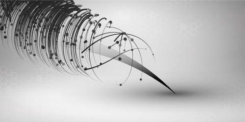 wave swirl with connected line and dots wired vector image