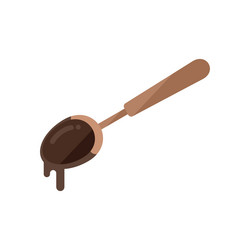 Chocolate Spoon with Cocoa Paste vector image